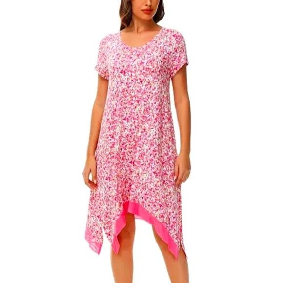 LORI GOLDSTEN Sleepwear Floral Gown NWT $42 Prink Green Yellow Size L - Picture 3 of 7